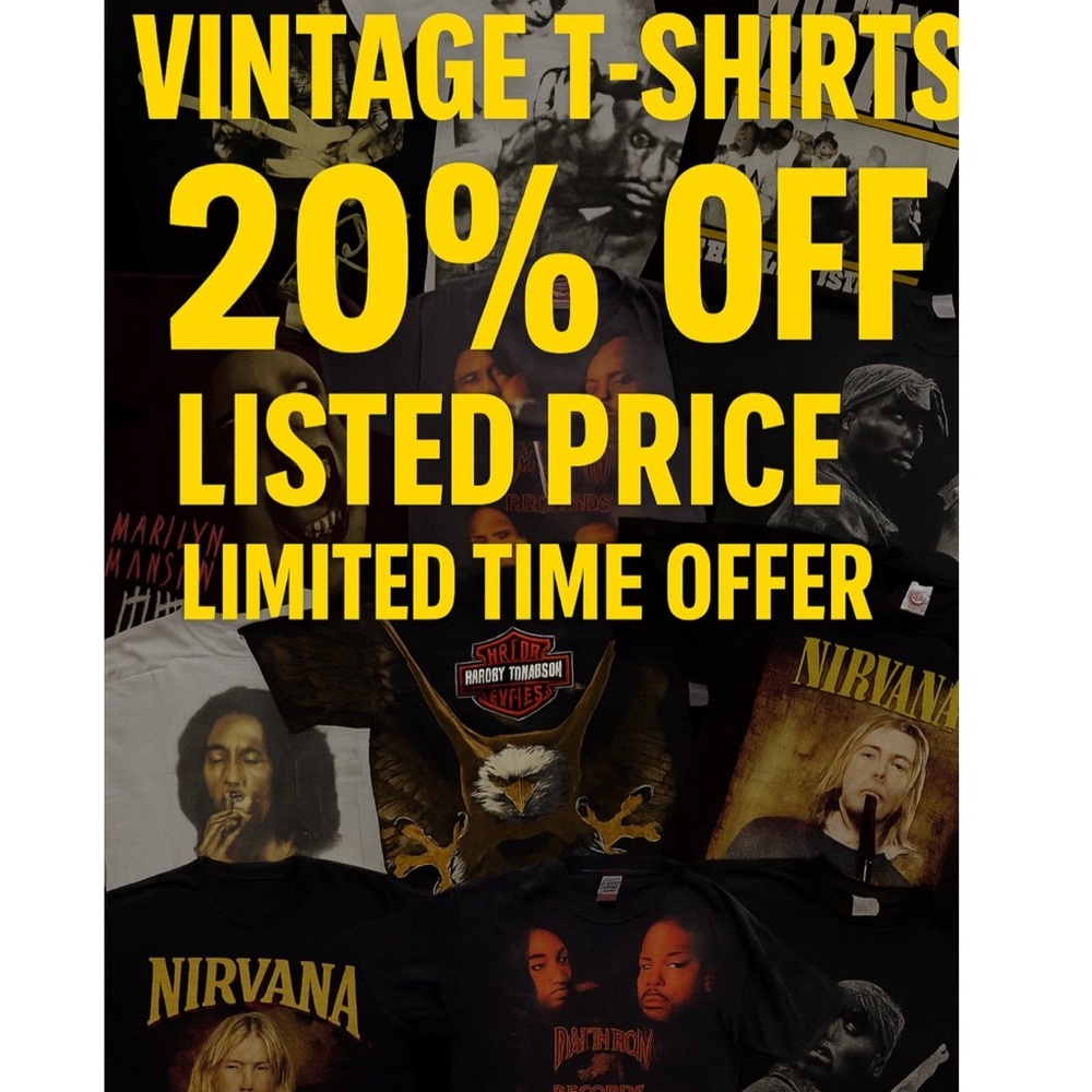 Limited Time Offer !!! 20% Off Vintage T-Shirts